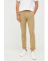 United Colors of Benetton pantaloni barbati culoarea bej cu fason chinos - Pled.ro