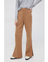 United Colors of Benetton pantaloni femei culoarea bej lat high waist - Pled.ro