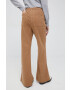 United Colors of Benetton pantaloni femei culoarea bej lat high waist - Pled.ro