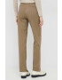 United Colors of Benetton pantaloni femei culoarea bej drept high waist - Pled.ro