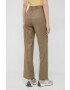 United Colors of Benetton pantaloni femei culoarea bej drept high waist - Pled.ro