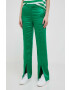 United Colors of Benetton pantaloni femei culoarea verde drept high waist - Pled.ro