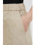 United Colors of Benetton pantaloni de bumbac culoarea bej drept high waist - Pled.ro