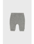 United Colors of Benetton pantaloni de bumbac pentru copii culoarea gri neted - Pled.ro