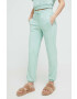 United Colors of Benetton pantaloni de lounge culoarea verde neted - Pled.ro