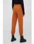 United Colors of Benetton pantaloni de trening femei culoarea maro neted - Pled.ro