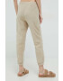 United Colors of Benetton pantaloni de trening femei culoarea maro neted - Pled.ro