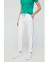 United Colors of Benetton pantaloni de trening din bumbac culoarea verde neted - Pled.ro