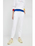 United Colors of Benetton pantaloni de trening din bumbac culoarea alb neted - Pled.ro