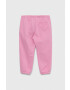 United Colors of Benetton pantaloni de trening din bumbac pentru copii culoarea roz neted - Pled.ro