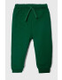 United Colors of Benetton pantaloni de trening din bumbac pentru copii culoarea verde melanj - Pled.ro