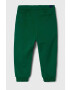 United Colors of Benetton pantaloni de trening din bumbac pentru copii culoarea verde melanj - Pled.ro