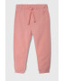 United Colors of Benetton pantaloni de trening din bumbac pentru copii culoarea roz neted - Pled.ro