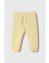 United Colors of Benetton pantaloni de trening din bumbac pentru copii culoarea galben neted - Pled.ro