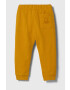 United Colors of Benetton pantaloni de trening din bumbac pentru copii culoarea galben neted - Pled.ro