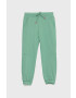 United Colors of Benetton pantaloni de trening din bumbac pentru copii culoarea turcoaz neted - Pled.ro