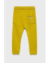 United Colors of Benetton pantaloni de trening din bumbac pentru copii culoarea verde neted - Pled.ro