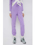 United Colors of Benetton pantaloni de trening din bumbac X Pantone femei culoarea violet cu imprimeu - Pled.ro