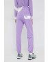 United Colors of Benetton pantaloni de trening din bumbac X Pantone femei culoarea violet cu imprimeu - Pled.ro