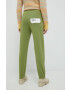 United Colors of Benetton pantaloni de trening din bumbac X Pantone femei culoarea verde cu imprimeu - Pled.ro