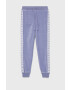 United Colors of Benetton pantaloni de trening pentru copii culoarea violet cu imprimeu - Pled.ro