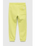 United Colors of Benetton pantaloni de trening pentru copii culoarea verde neted - Pled.ro