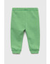 United Colors of Benetton pantaloni de trening pentru copii culoarea verde neted - Pled.ro