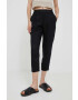 United Colors of Benetton pantaloni din in culoarea negru drept high waist - Pled.ro