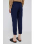 United Colors of Benetton pantaloni din in culoarea albastru marin drept high waist - Pled.ro