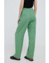 United Colors of Benetton pantaloni din in culoarea verde lat high waist - Pled.ro