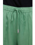 United Colors of Benetton pantaloni din in culoarea verde lat high waist - Pled.ro