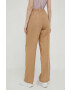 United Colors of Benetton pantaloni din in culoarea bej lat high waist - Pled.ro