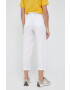 United Colors of Benetton pantaloni din in femei culoarea alb drept high waist - Pled.ro