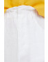 United Colors of Benetton pantaloni din in femei culoarea alb drept high waist - Pled.ro