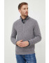 United Colors of Benetton pulover de lana barbati culoarea gri light cu turtleneck - Pled.ro