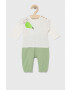 United Colors of Benetton set de bumbac pentru bebelusi culoarea verde - Pled.ro