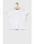 United Colors of Benetton tricou din amestec de in culoarea alb - Pled.ro