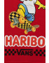 Vans bluza copii x Haribo culoarea rosu cu glugă modelator - Pled.ro