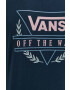 Vans longsleeve din bumbac culoarea negru neted - Pled.ro