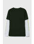 Vans longsleeve din bumbac pentru copii BY LONG CHECK TWOFER BOYS VN0A49OYBD61 culoarea verde modelator - Pled.ro