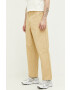 Vans pantaloni de bumbac culoarea bej drept - Pled.ro