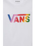 Vans tricou de bumbac pentru copii GR FLYING V CREW GIR FLYV WTCYC culoarea alb cu imprimeu - Pled.ro