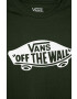 Vans tricou de bumbac pentru copii STYLE 76 SS culoarea verde cu imprimeu - Pled.ro