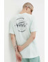 Vans tricou din bumbac culoarea verde cu imprimeu - Pled.ro