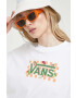 Vans tricou din bumbac culoarea alb - Pled.ro