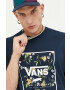 Vans tricou din bumbac culoarea albastru marin cu imprimeu - Pled.ro