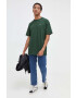 Vans tricou din bumbac culoarea verde neted - Pled.ro