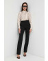 Victoria Beckham pantaloni femei culoarea negru drept high waist - Pled.ro