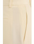 Victoria Beckham pantaloni de matase femei culoarea bej lat high waist - Pled.ro