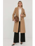 Weekend Max Mara camasa femei culoarea bej cu guler clasic relaxed - Pled.ro